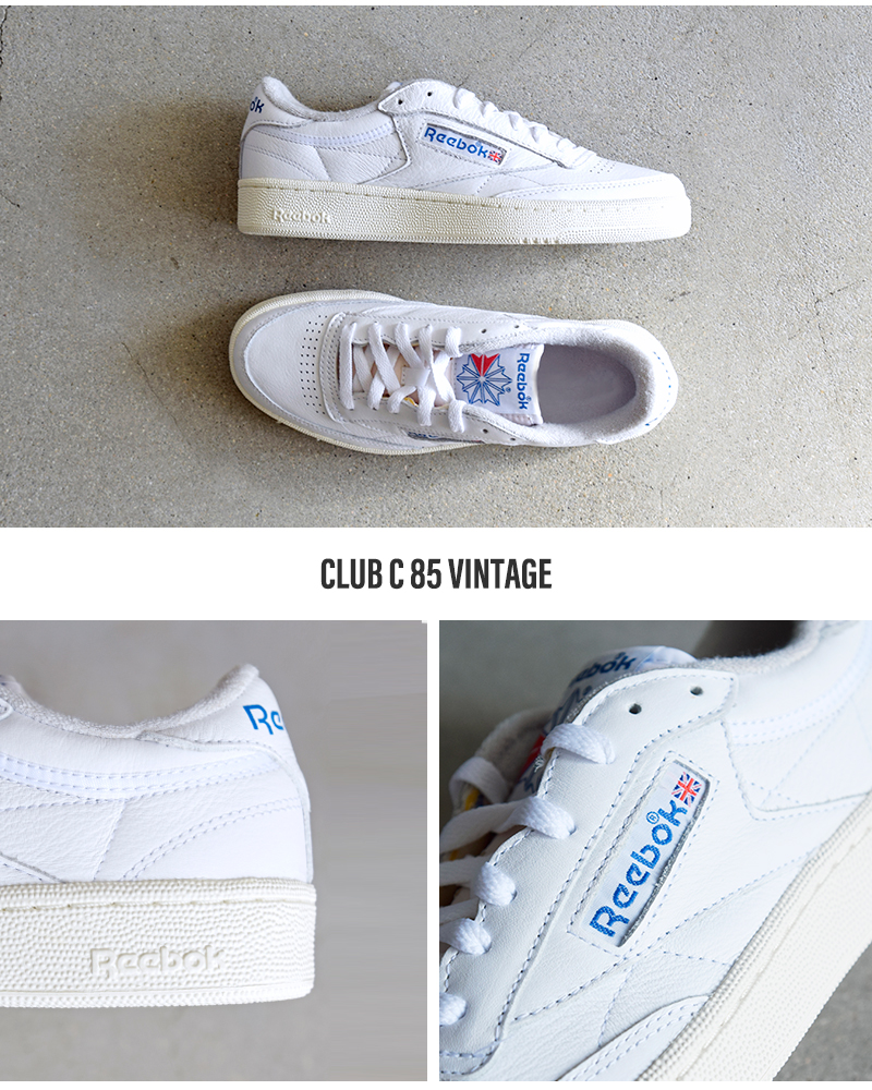 Reebok(リーボック)クラブシー85ヴィンテージスニーカー“CLUBC85VINTAGE”clubc85vt
