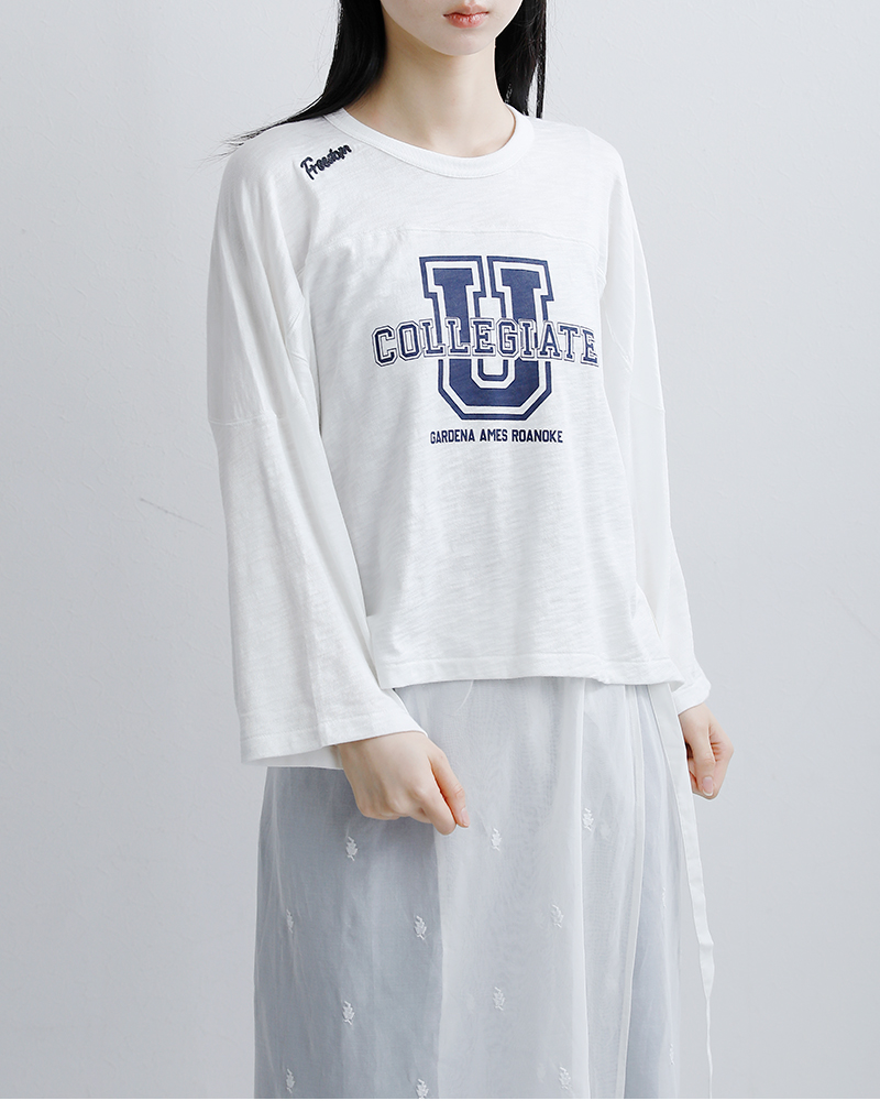 Collegiate Pacific(カレッジエイトパシフィック)コットンクロップドフットボールTシャツcp-26s-012