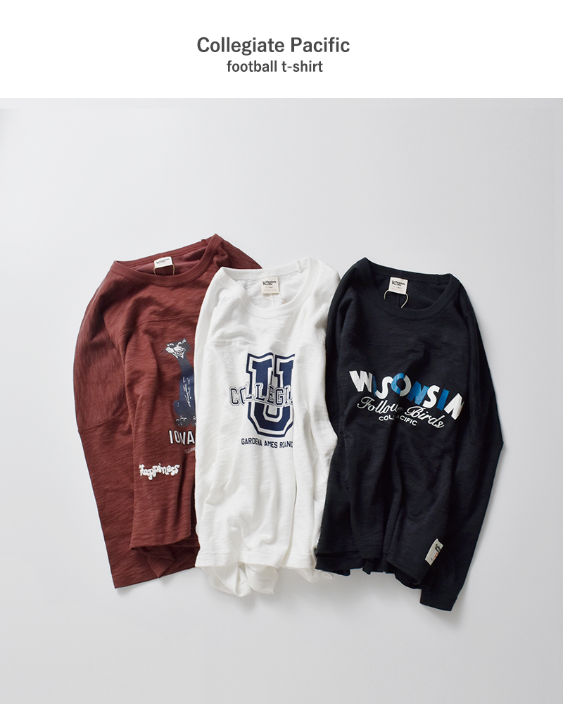 Collegiate Pacific(カレッジエイトパシフィック)コットンクロップドフットボールTシャツcp-26s-012