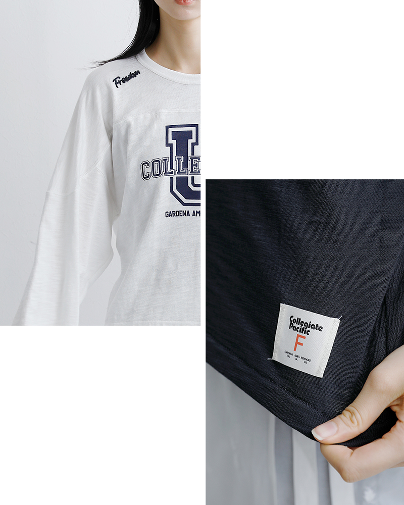 Collegiate Pacific(カレッジエイトパシフィック)コットンクロップドフットボールTシャツcp-26s-012