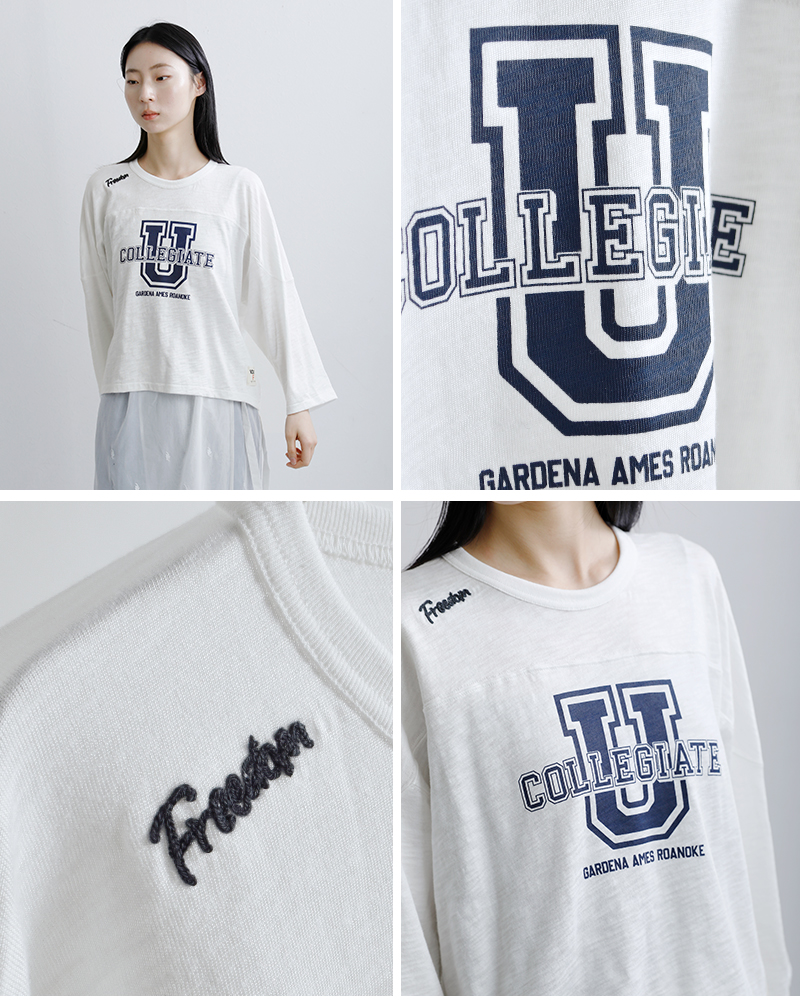 Collegiate Pacific(カレッジエイトパシフィック)コットンクロップドフットボールTシャツcp-26s-012