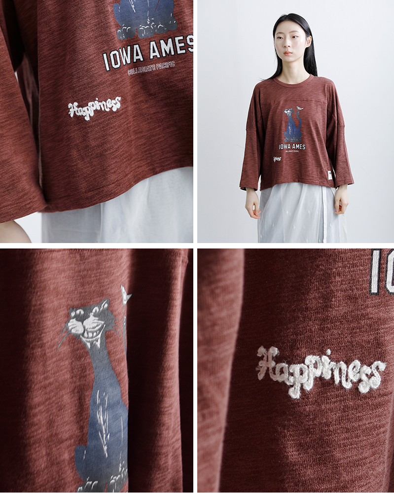 Collegiate Pacific(カレッジエイトパシフィック)コットンクロップドフットボールTシャツcp-26s-012