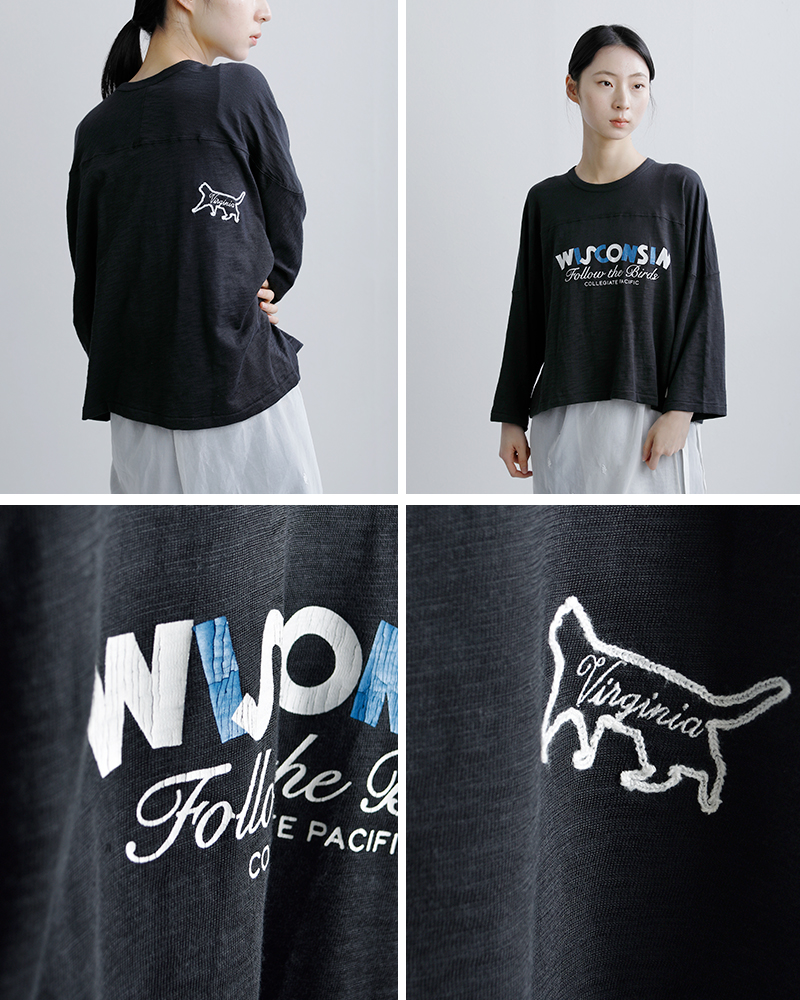 Collegiate Pacific(カレッジエイトパシフィック)コットンクロップドフットボールTシャツcp-26s-012