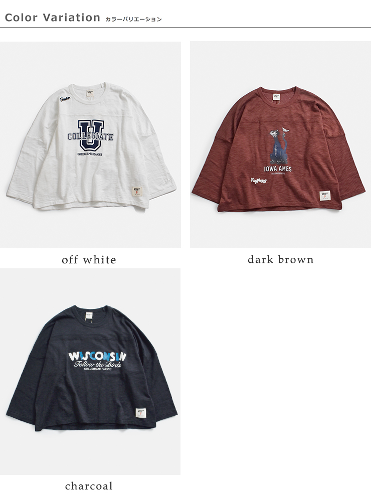 Collegiate Pacific(カレッジエイトパシフィック)コットンクロップドフットボールTシャツcp-26s-012