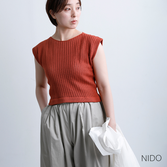 NIDOコットンヤーン クロップベスト “CROP VEST” crop-vest