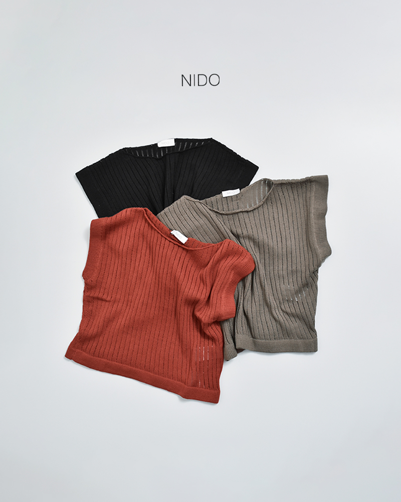 NIDOコットンヤーン クロップベスト “CROP VEST” crop-vest