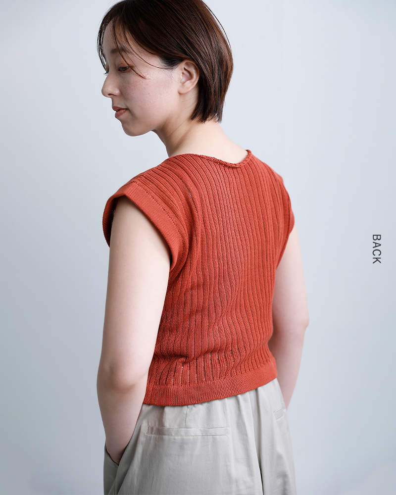 NIDOコットンヤーン クロップベスト “CROP VEST” crop-vest