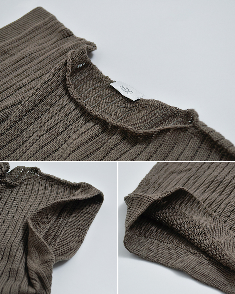 NIDOコットンヤーン クロップベスト “CROP VEST” crop-vest