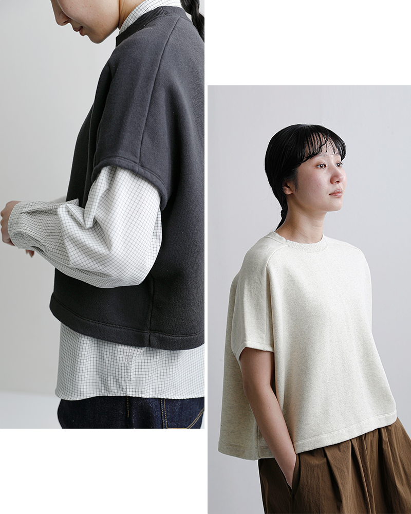 ordinaryfits(オーディナリーフィッツ)コットン フレンチスリーブ ボールスウェットシャツ BALL SWEAT cs023-126