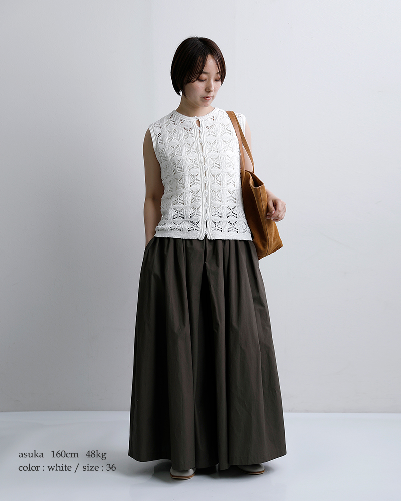 C.T.plage(シーティープラージュ)コットンリネンレース編みベストct26121