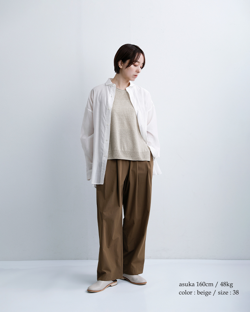 C.T.plage(シーティープラージュ)リネンフレンチスリーブニットトップスct26123