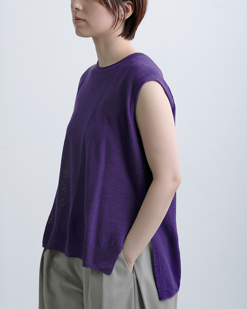 C.T.plage(シーティープラージュ)リネンフレンチスリーブニットトップスct26123