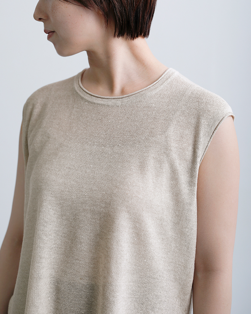 C.T.plage(シーティープラージュ)リネンフレンチスリーブニットトップスct26123