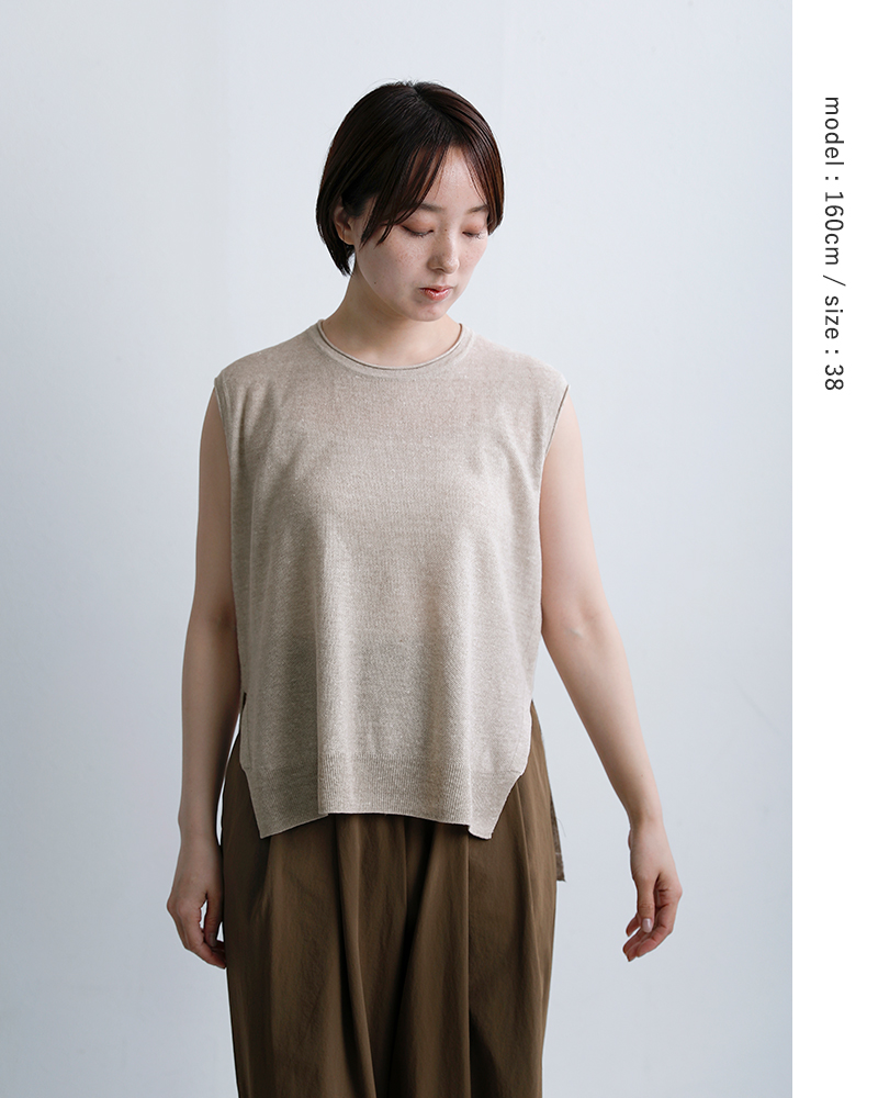 C.T.plage(シーティープラージュ)リネンフレンチスリーブニットトップスct26123