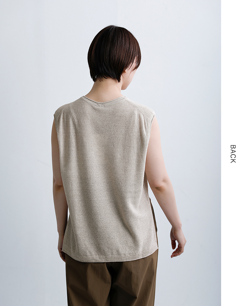 C.T.plage(シーティープラージュ)リネンフレンチスリーブニットトップスct26123