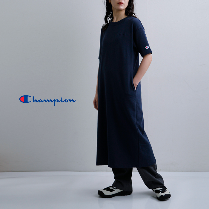Champion(チャンピオン)ライトウェイトフレンチテリー半袖スウェットワンピースcw-d010