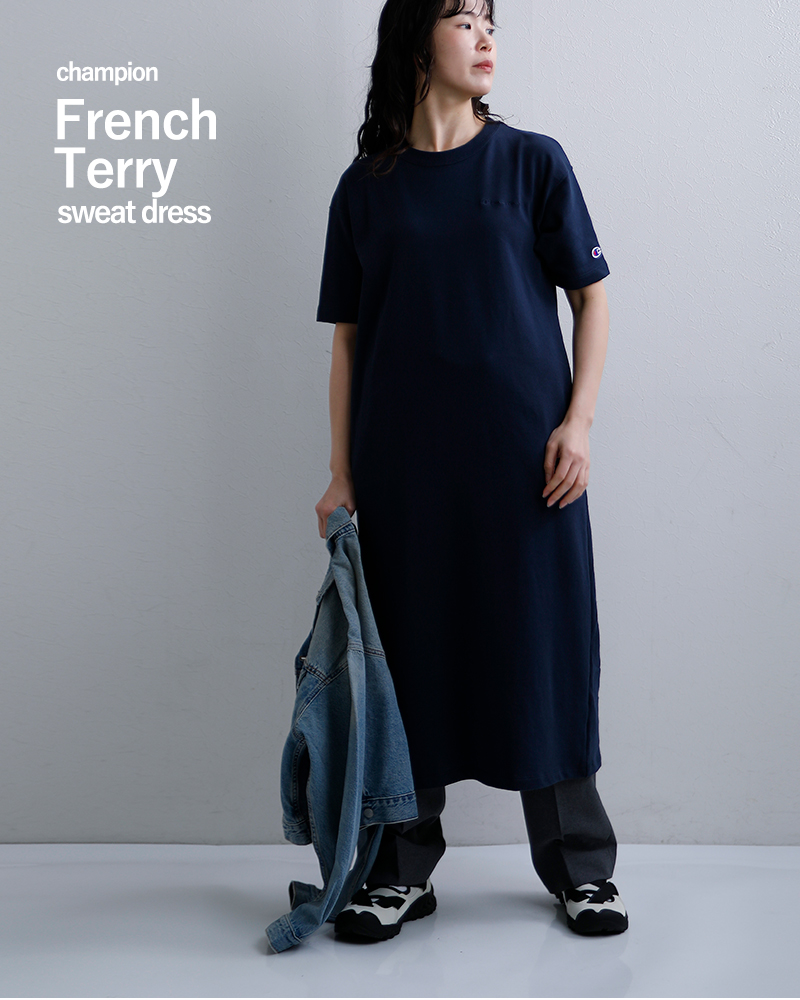 Champion(チャンピオン)ライトウェイトフレンチテリー半袖スウェットワンピースcw-d010