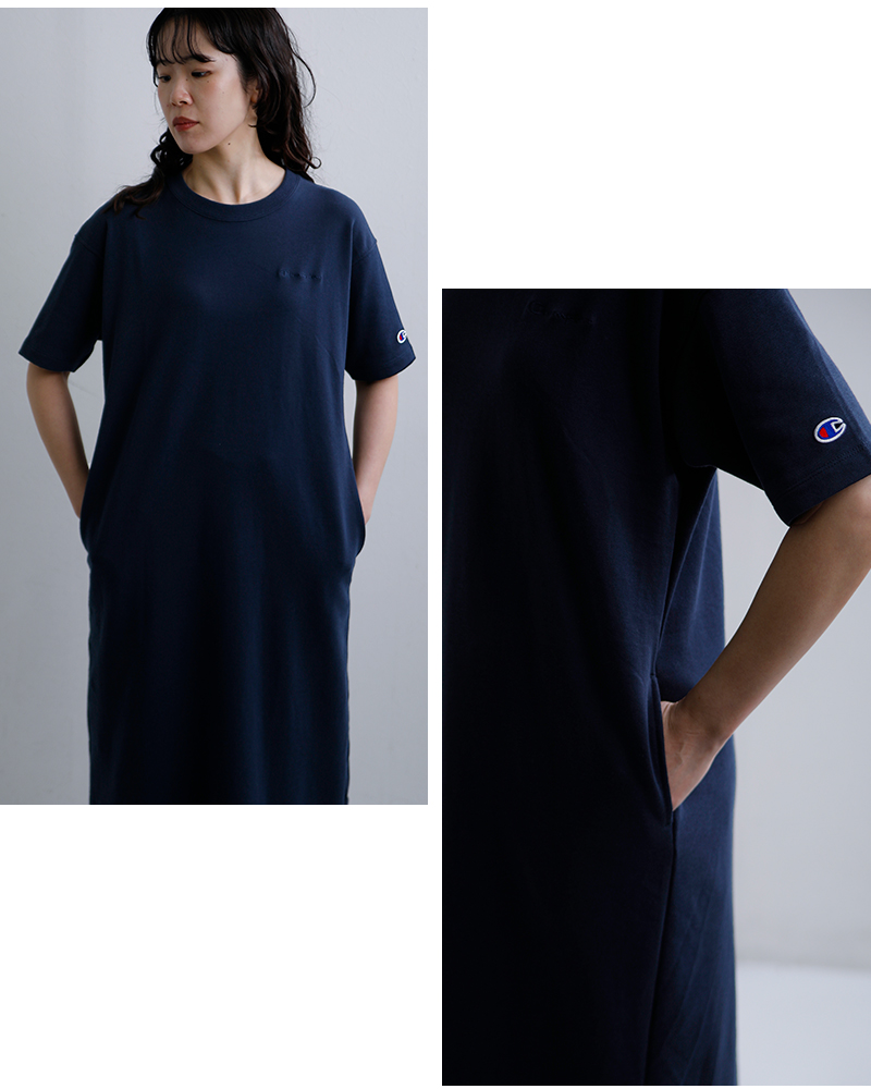 Champion(チャンピオン)ライトウェイトフレンチテリー半袖スウェットワンピースcw-d010
