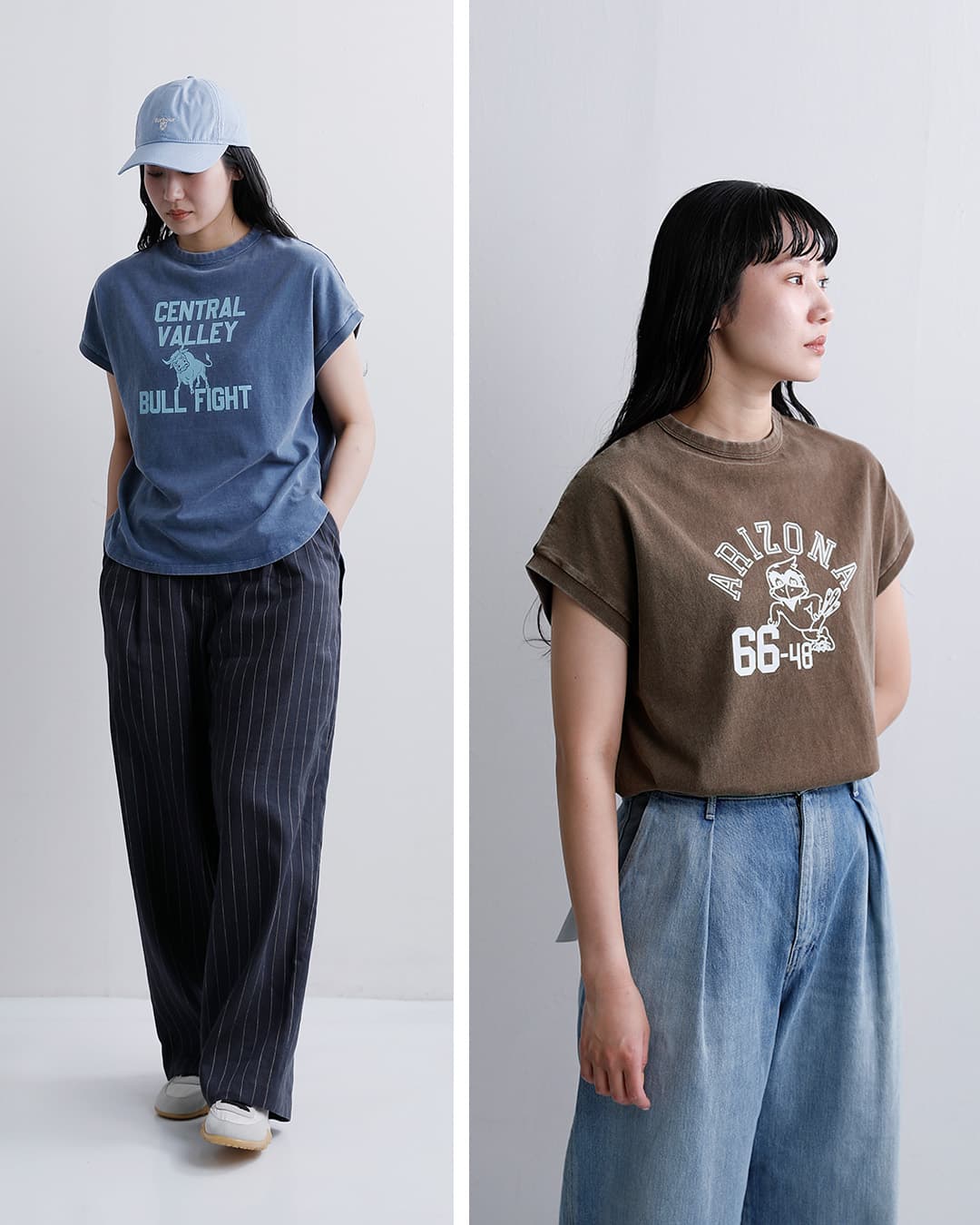 ChampionUSAコットン フレンチスリーブ プリントTシャツ cw-d308