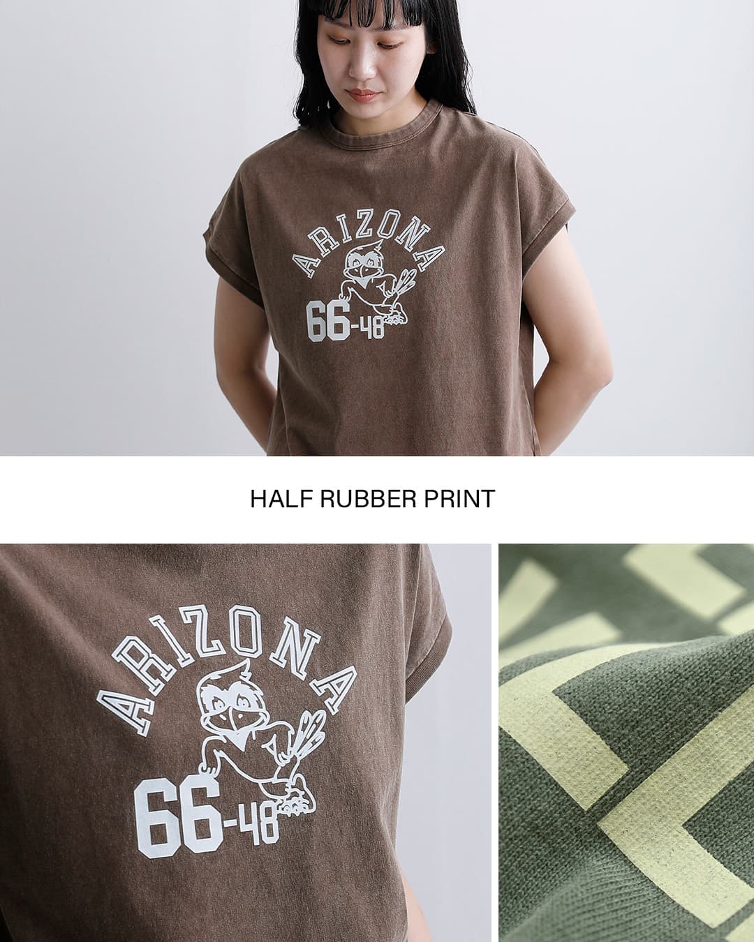 ChampionUSAコットン フレンチスリーブ プリントTシャツ cw-d308