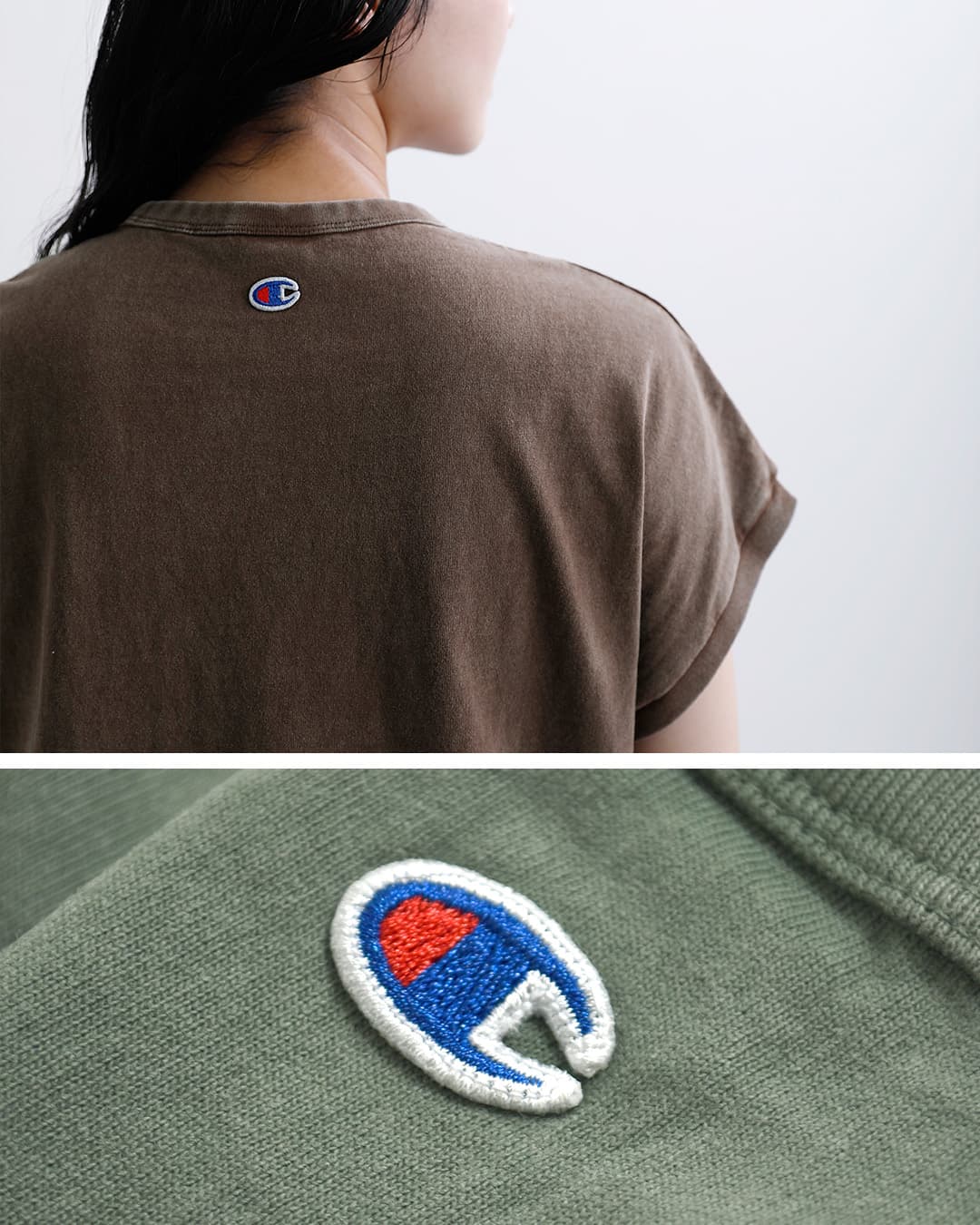 ChampionUSAコットン フレンチスリーブ プリントTシャツ cw-d308