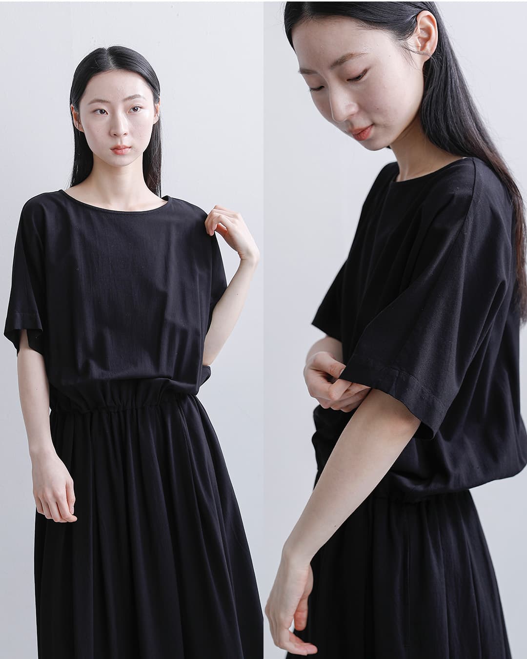 FACTORYバンブー コットン ブラウジング ワンピース d-09-same1