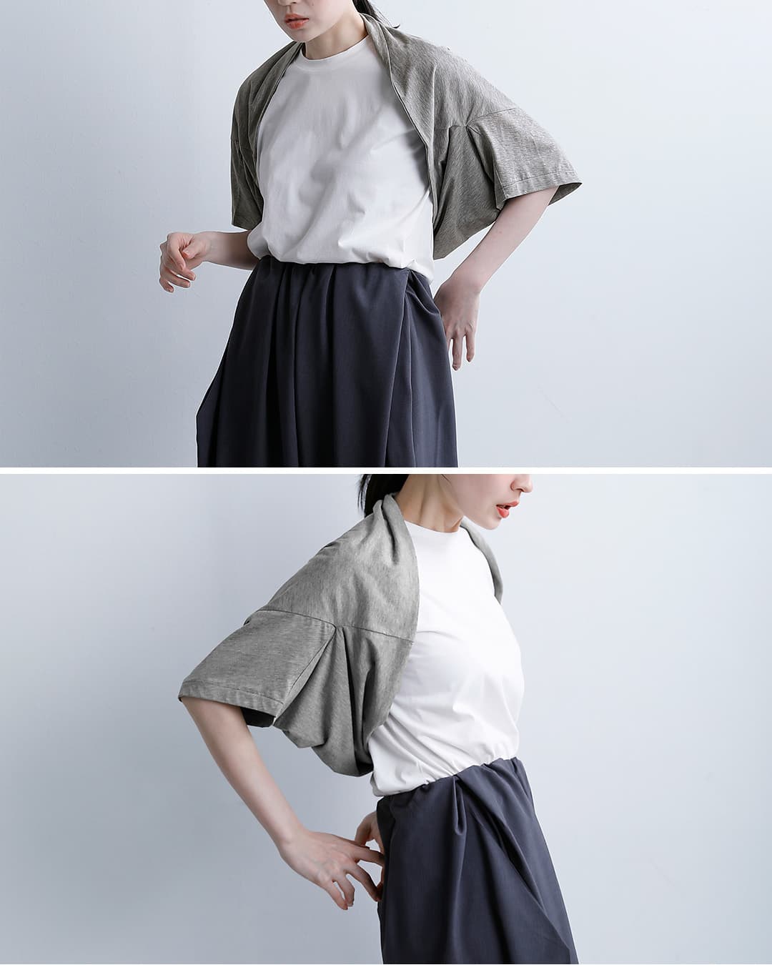 ALWELコットン スリーブ ショール Tシャツ db-1