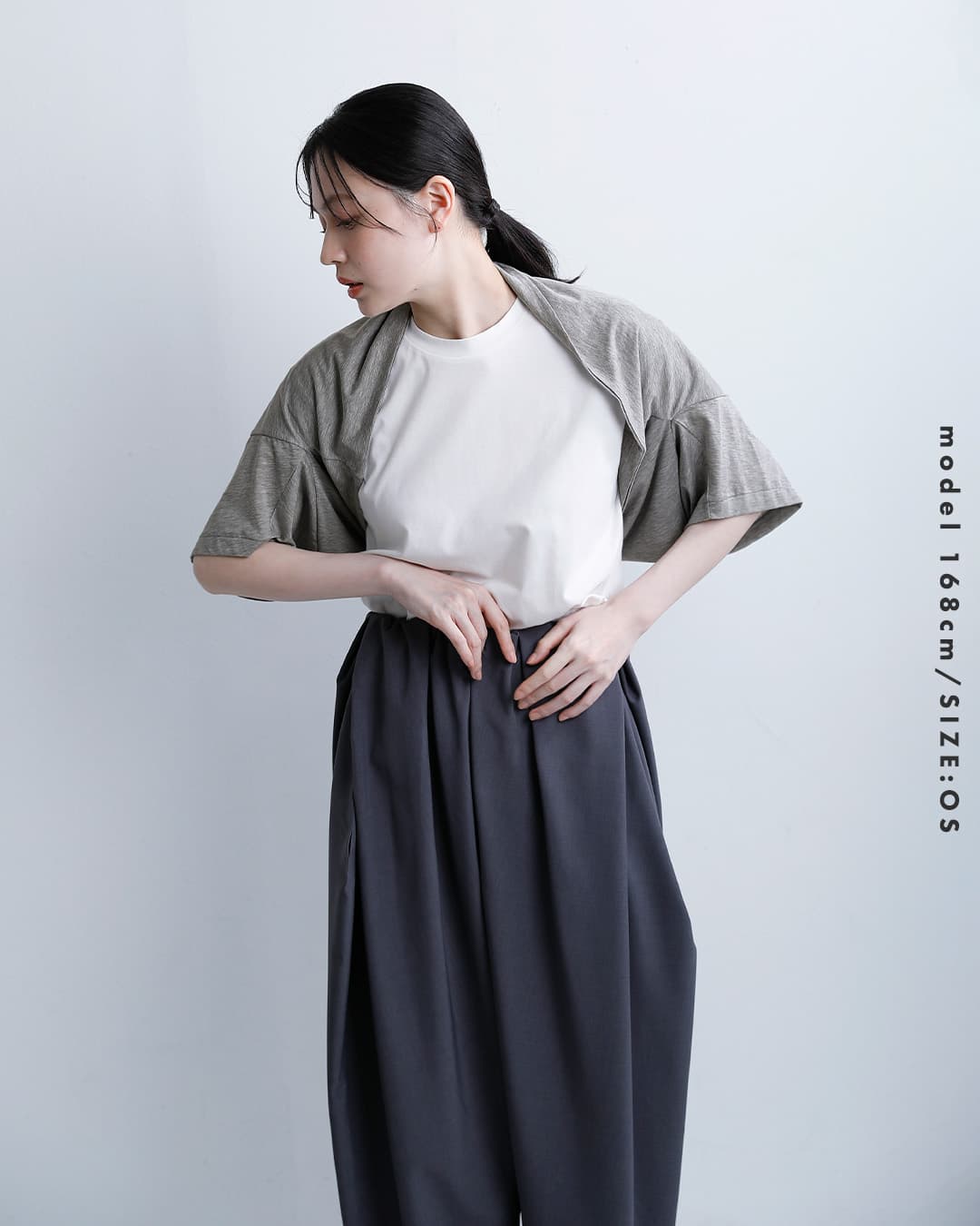 ALWELコットン スリーブ ショール Tシャツ db-1