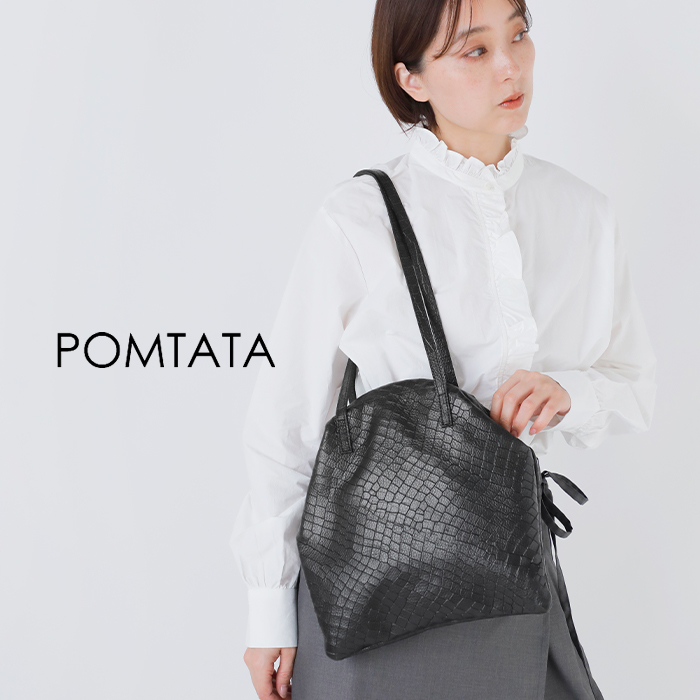 POMTATA(ポンタタ)カウレザークロコ型押しフレームショルダーバッグDLIAFRAMESACdlia-frame-sac