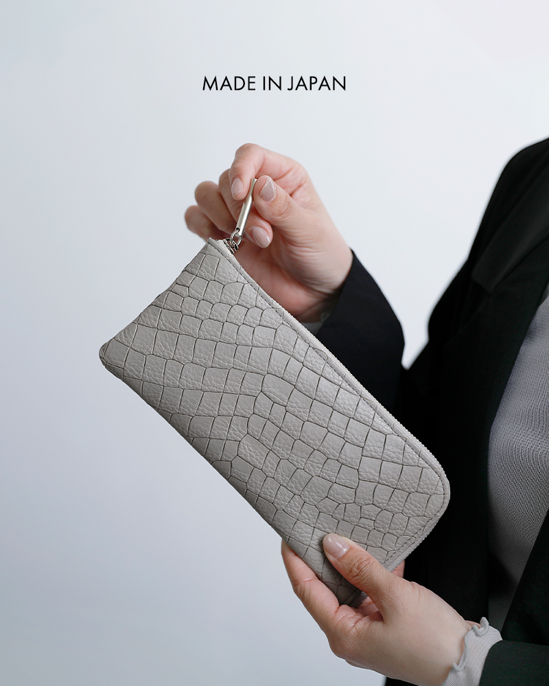 POMTATA(ポンタタ)カウレザークロコ型押しLジップロングウォレットDRIAL-ZIPLONGWALLETdria-lzip-lwlt