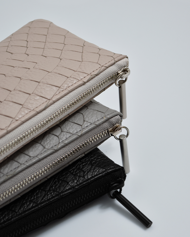 POMTATA(ポンタタ)カウレザークロコ型押しLジップロングウォレットDRIAL-ZIPLONGWALLETdria-lzip-lwlt