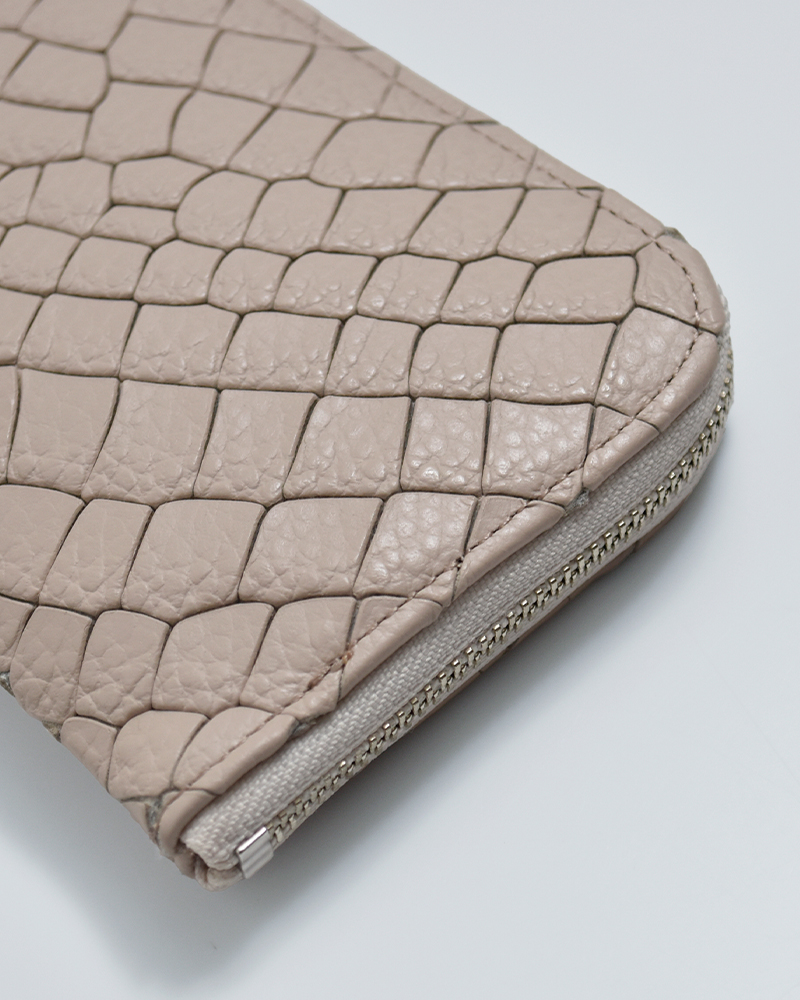 POMTATA(ポンタタ)カウレザークロコ型押しLジップロングウォレットDRIAL-ZIPLONGWALLETdria-lzip-lwlt