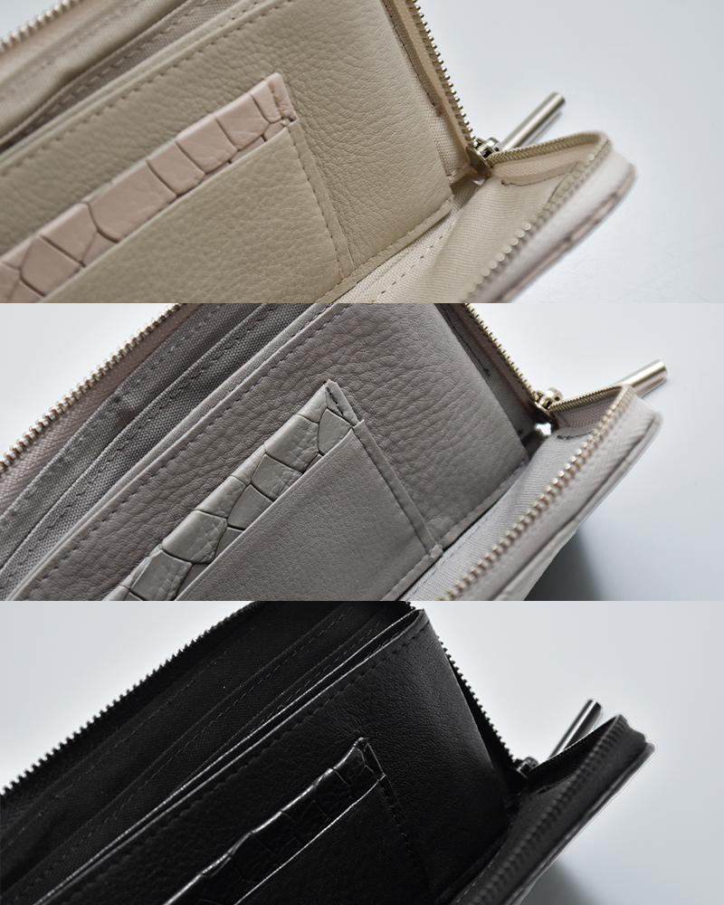 POMTATA(ポンタタ)カウレザークロコ型押しLジップロングウォレットDRIAL-ZIPLONGWALLETdria-lzip-lwlt