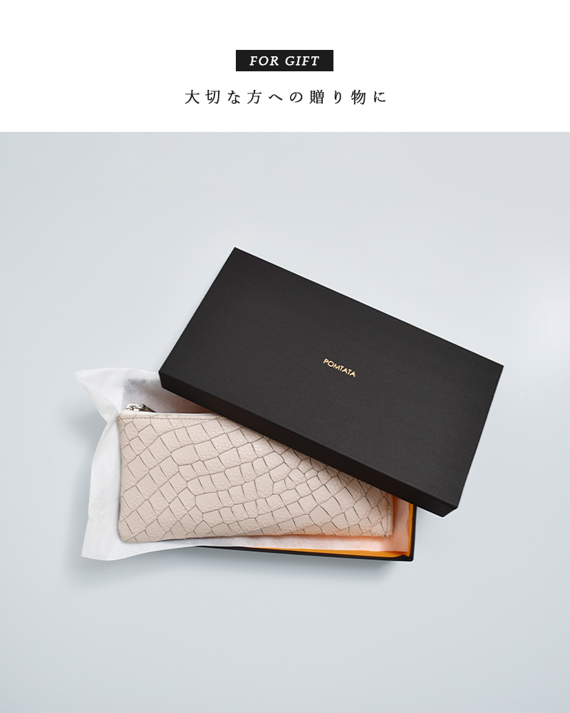 POMTATA(ポンタタ)カウレザークロコ型押しLジップロングウォレットDRIAL-ZIPLONGWALLETdria-lzip-lwlt