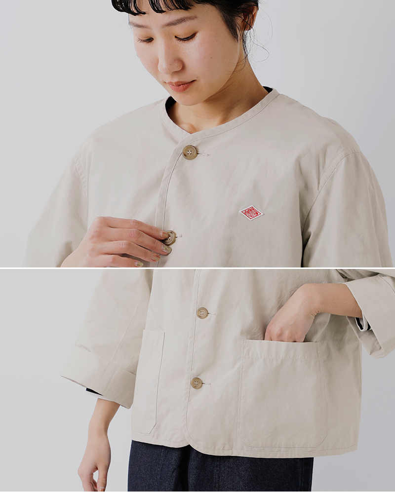 DANTON ダントン コットンリネン ウェザーワッシャー カラーレス