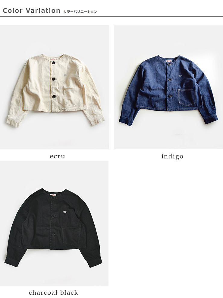DANTONカツラギ/デニムカラーレスショートジャケットdt-a0480mht-kdm
