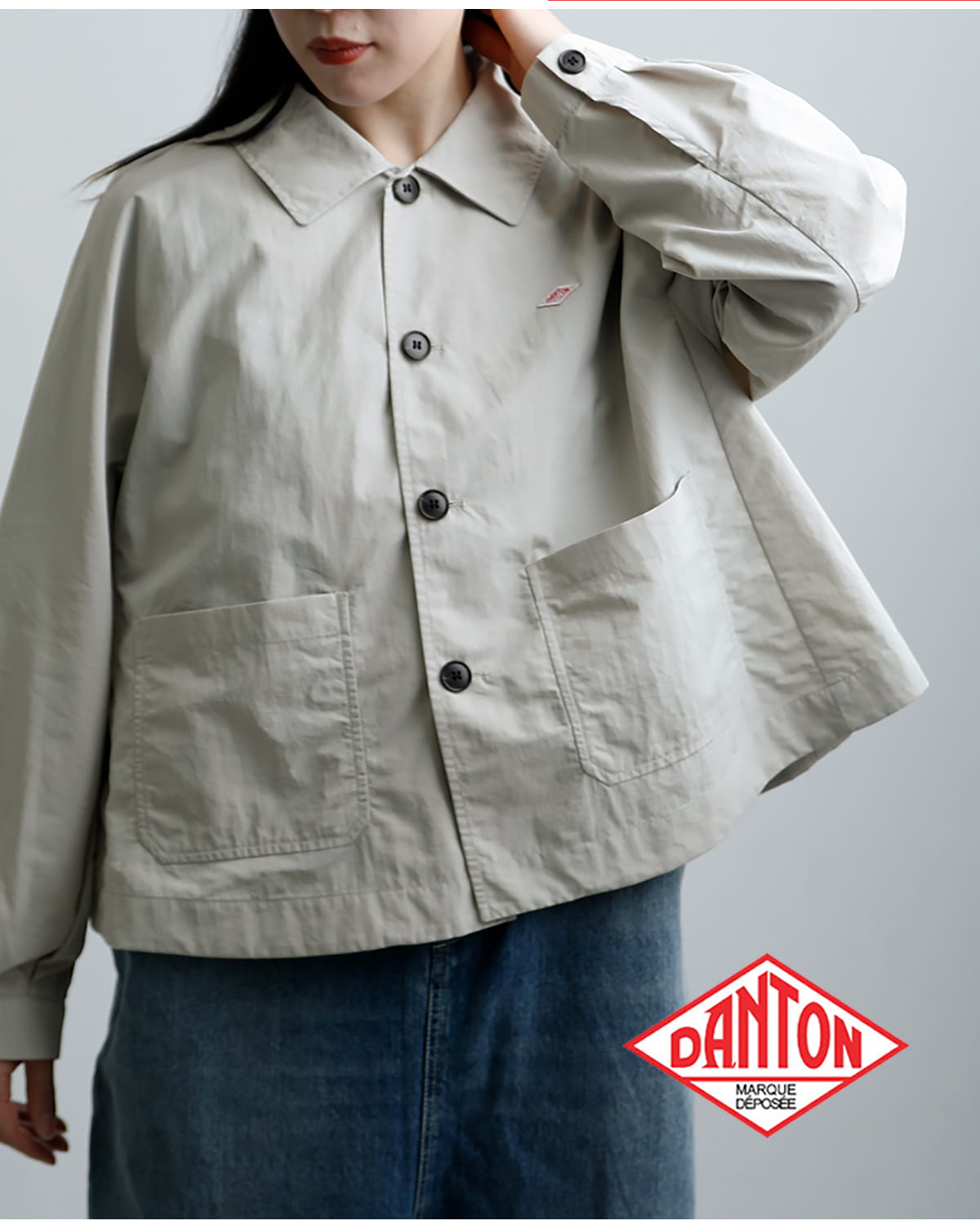 DANTONナイロンオックス ドルマンスリーブ ジャケット dt-a0652tny-26ss