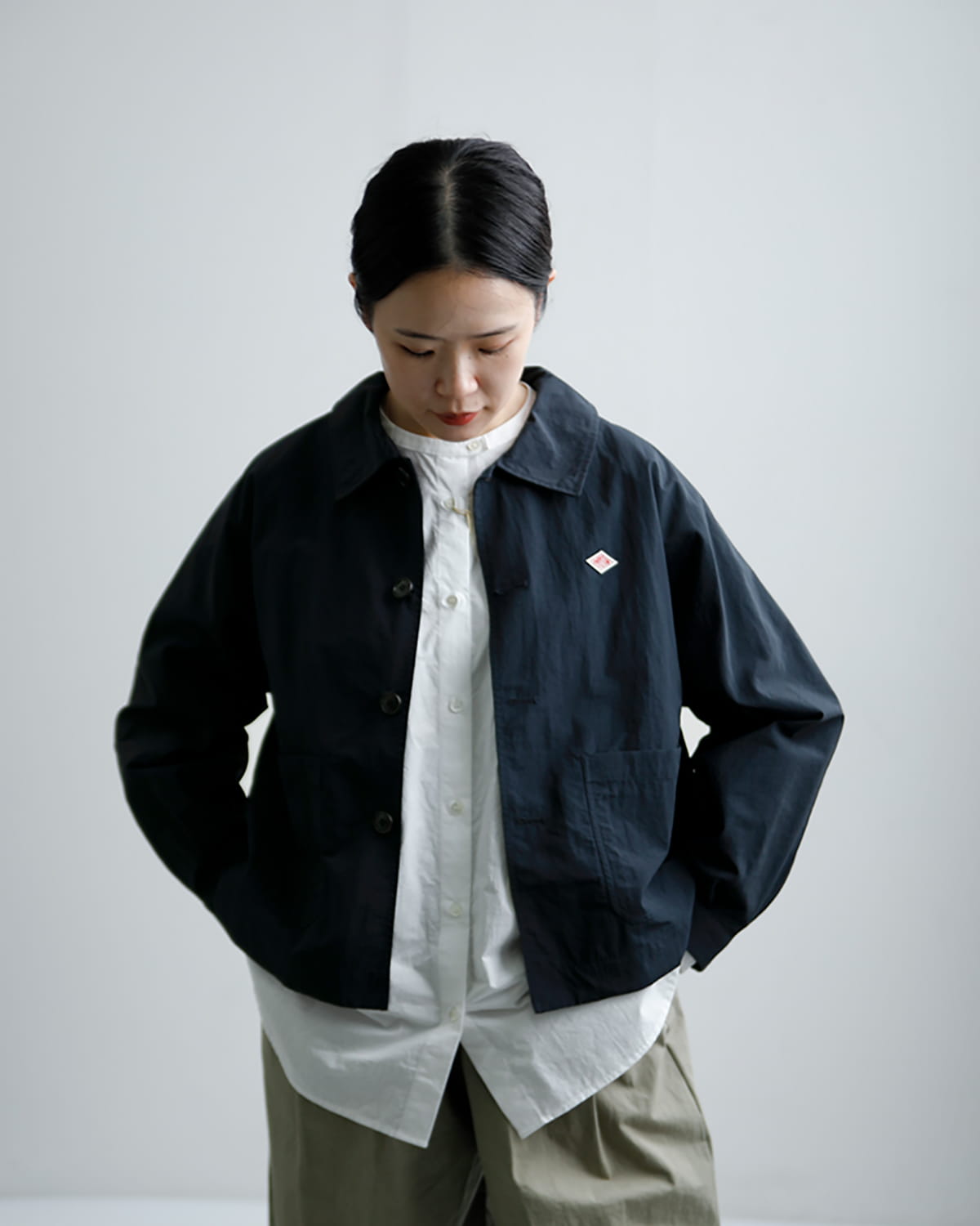 DANTONナイロンオックス ドルマンスリーブ ジャケット dt-a0652tny-26ss