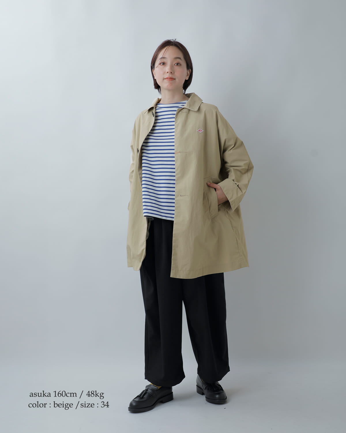 DANTON ダントン ナイロンオックス ドルマンスリーブ ステンカラー