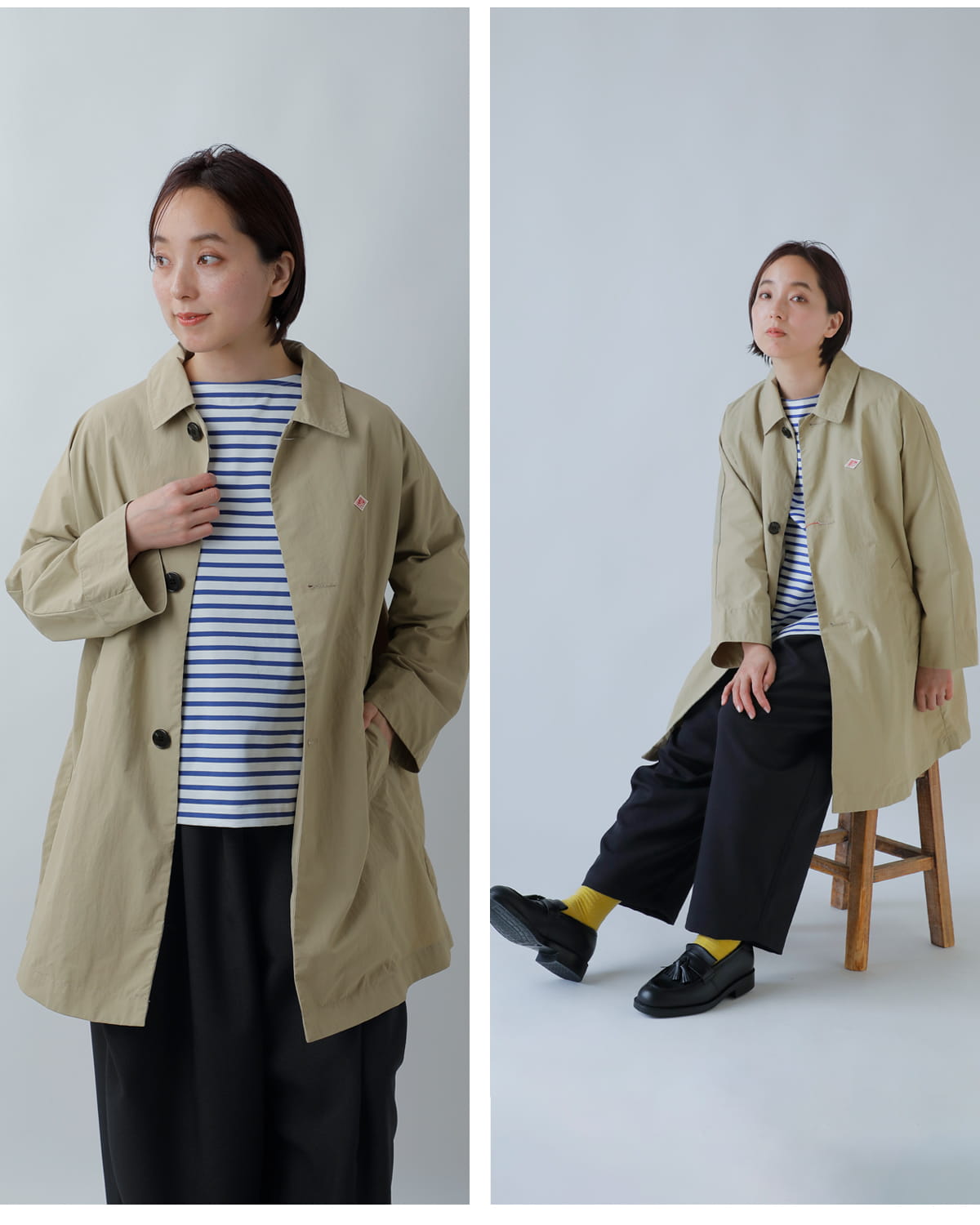 DANTON ダントン ナイロンオックス ドルマンスリーブ ステンカラー