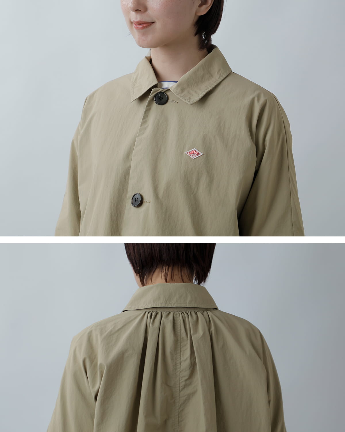 DANTONナイロンオックス ドルマンスリーブ ステンカラー コート dt-a0769tny