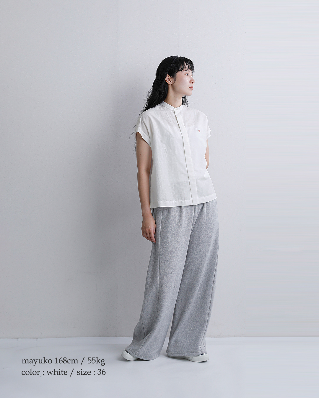 DANTON(ダントン)コットン リネン スラブ バックギャザー ノースリーブ ブラウス dt-b0235vcl