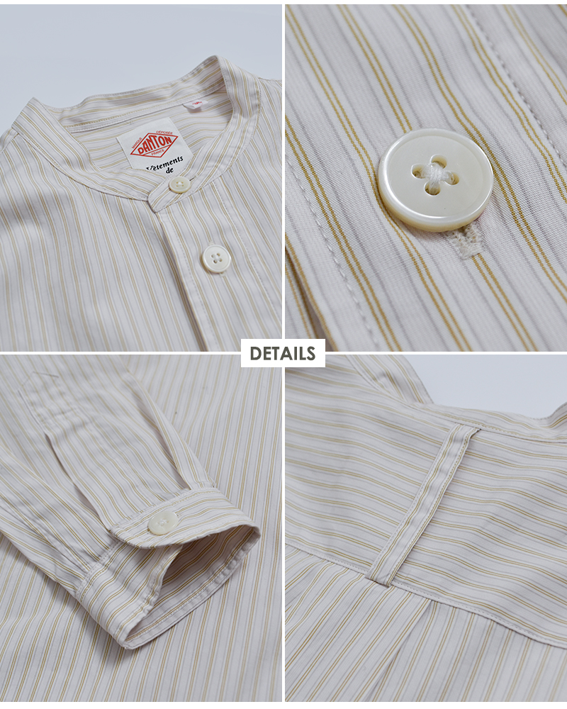 DANTON(ダントン)コットンポプリンバンドカラーシャツdt-b0341rpl