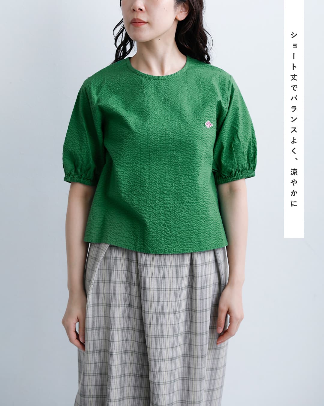 DANTONコットン プルオーバー 半袖シャツ dt-b0439ukk