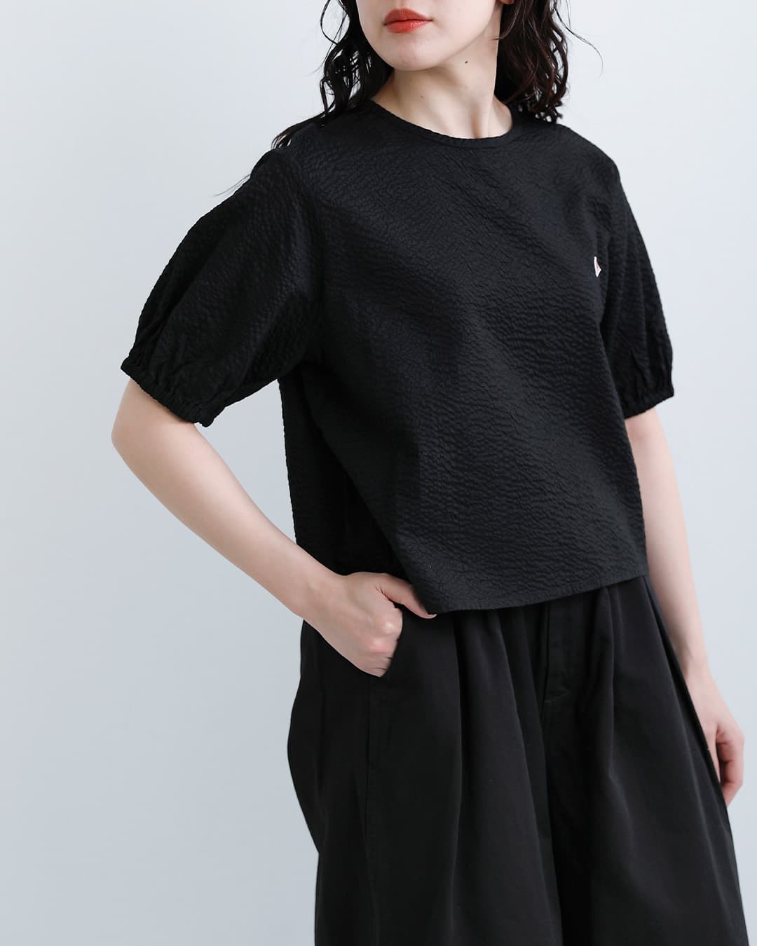 DANTONコットン プルオーバー 半袖シャツ dt-b0439ukk