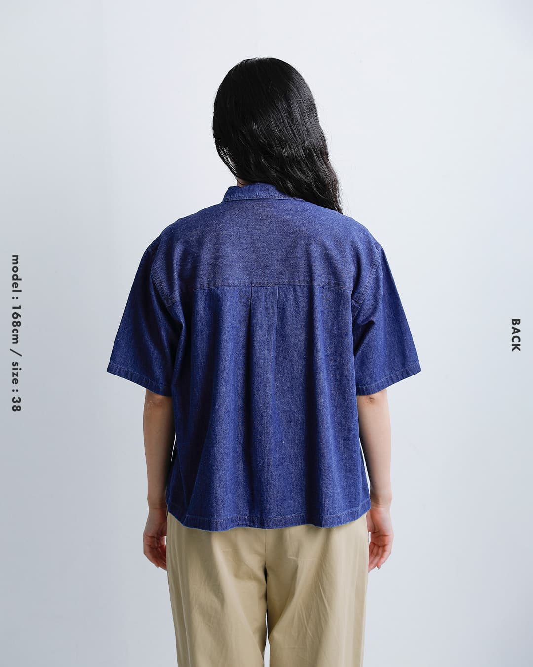 DANTON6oz インディゴ ダンガリー ボタンダウン 半袖 シャツ dt-b0443dug