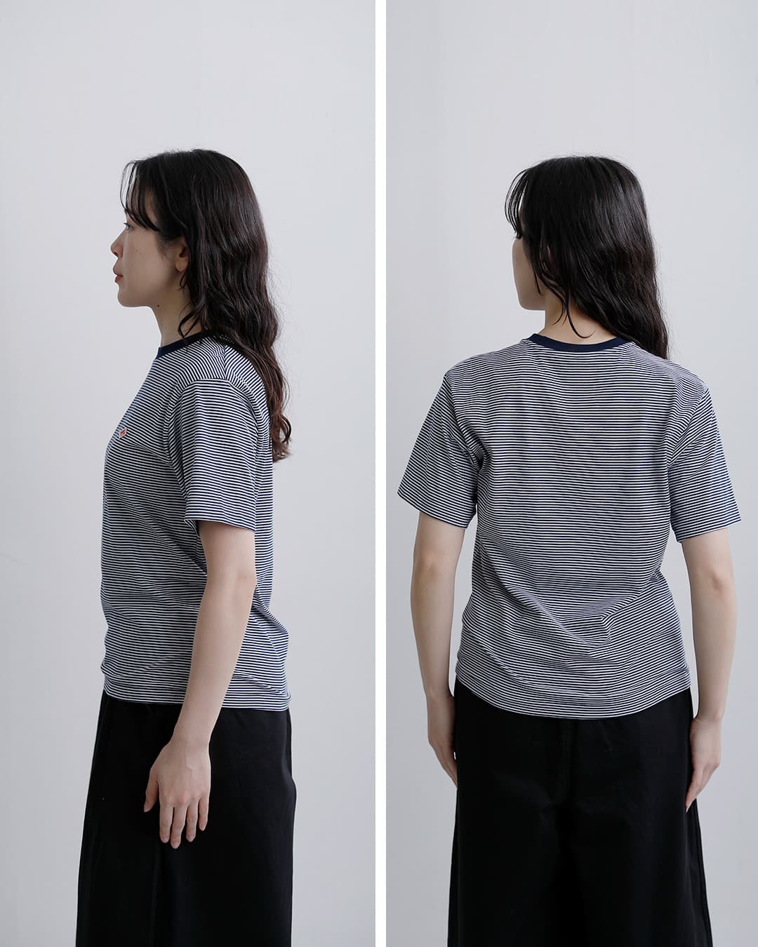 DANTONコットンジャージー ボーダー クルーネック インナーTシャツ dt-c0195cvt-26ss