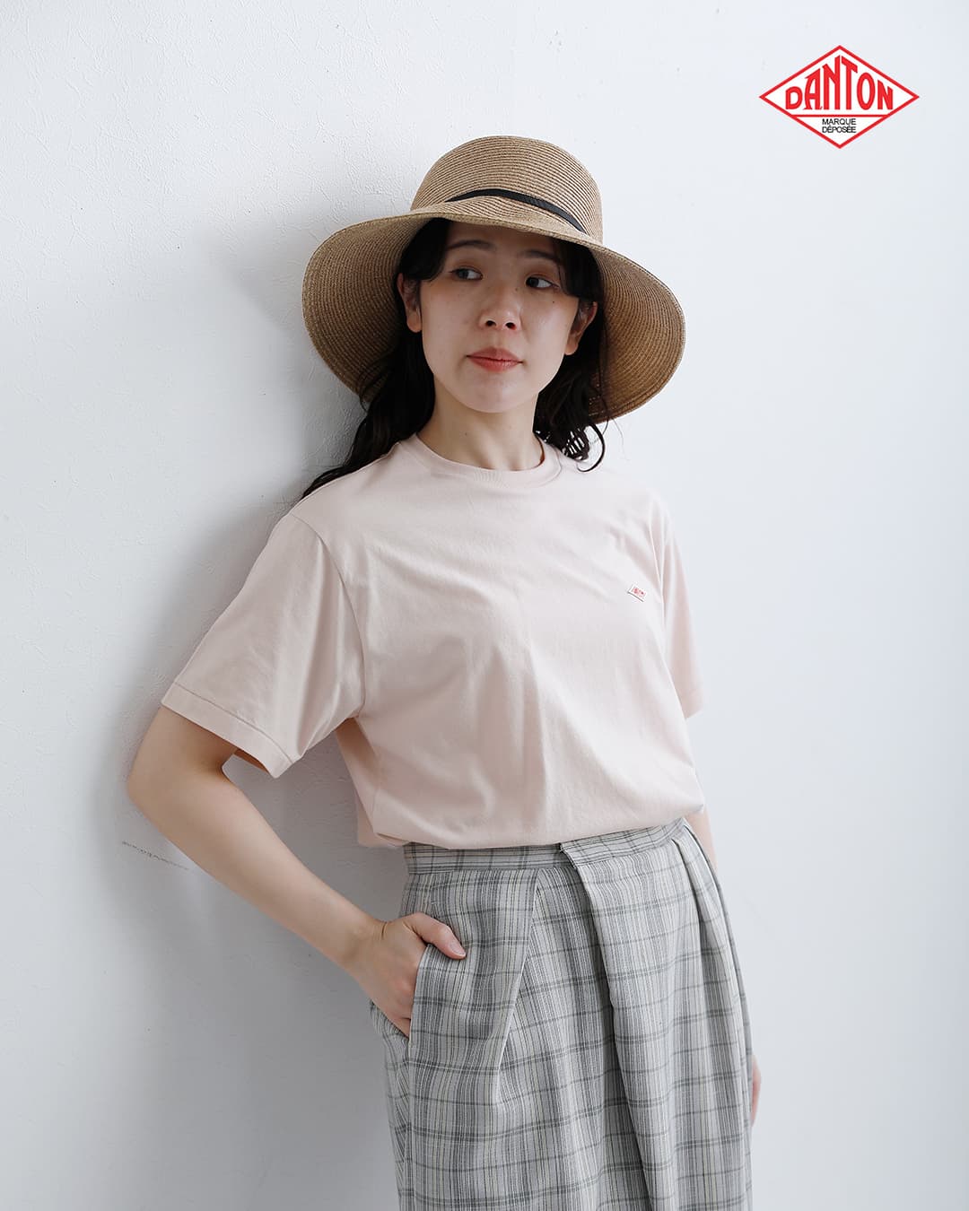 DANTONコットン ジャージー クルーネック インナーTシャツ dt-c0195cvt-same2