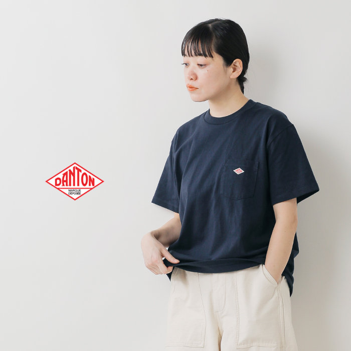 DANTON(ダントン)コットンオープンエンドジャージーポケットTシャツdt-c0197tcb