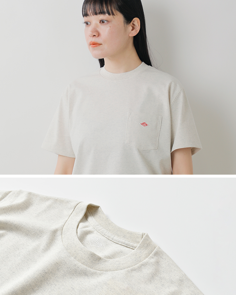 DANTON(ダントン)コットンオープンエンドジャージーポケットTシャツdt-c0197tcb